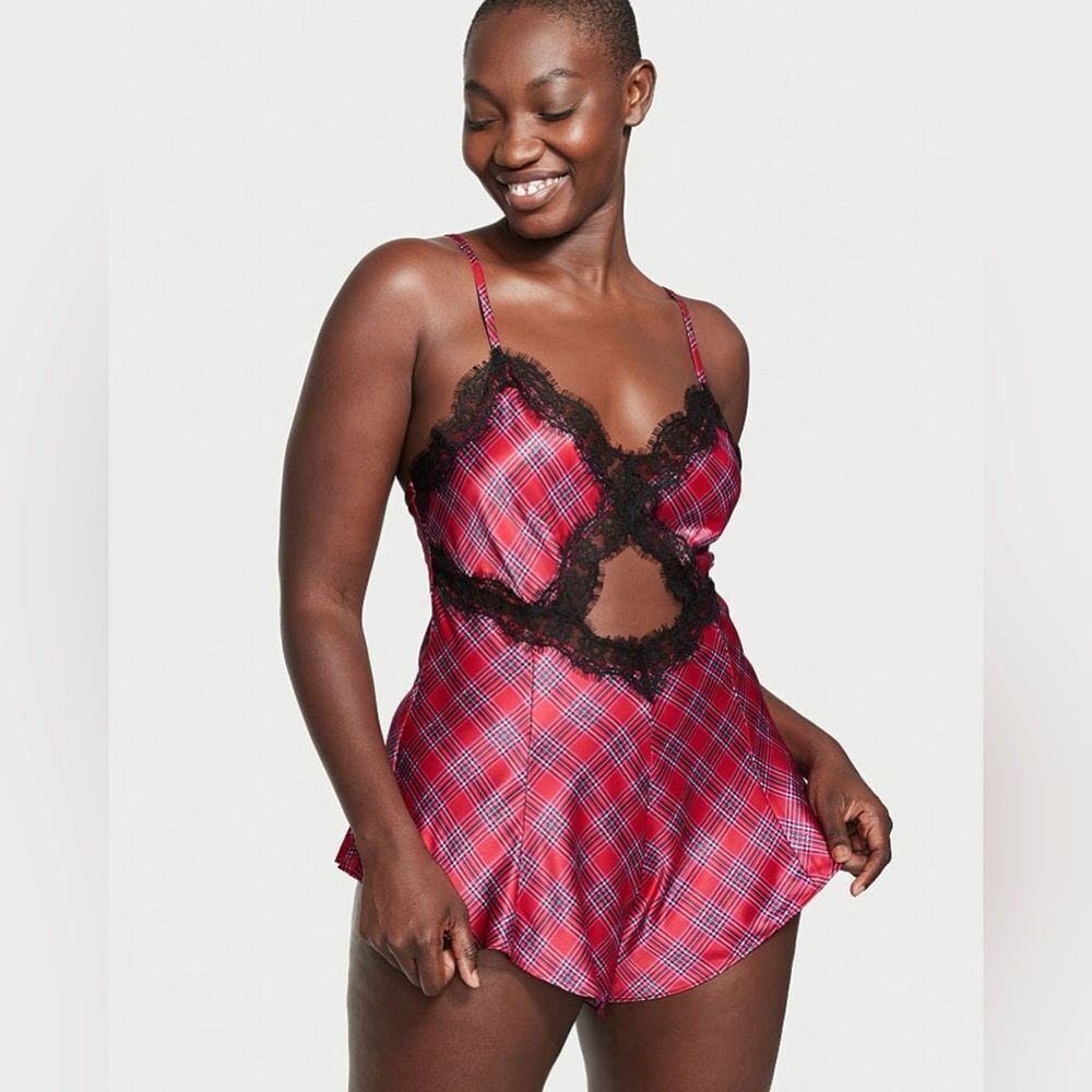 NWT VICTORIA'S SECRET Satin Lace Romper